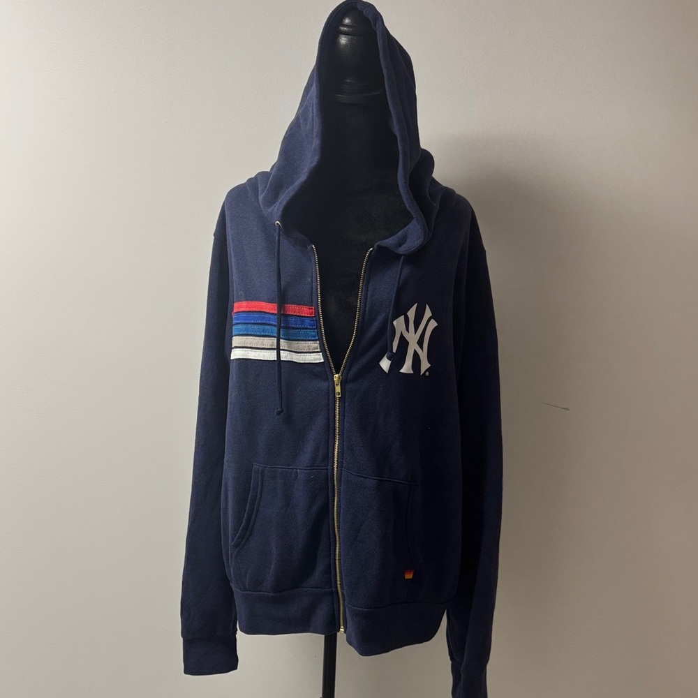 Aviator Nation Navy Blue NY Yankees Hoodie with Logo